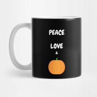 Peace Love And Pumpkin Design Mug